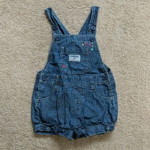 ❤️Osh Kosh 24mo "shortalls" with floral embroidery